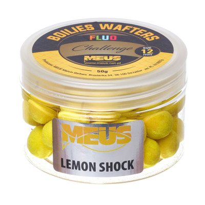 Boilies Challenge Fluo Wafrers 12 mm Lemon shock