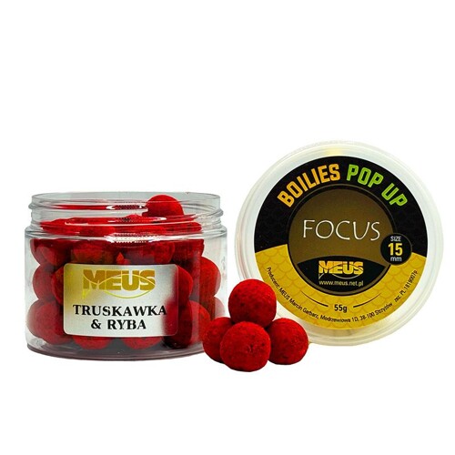 Boilies Focus Pop Up Jahoda - Ryba